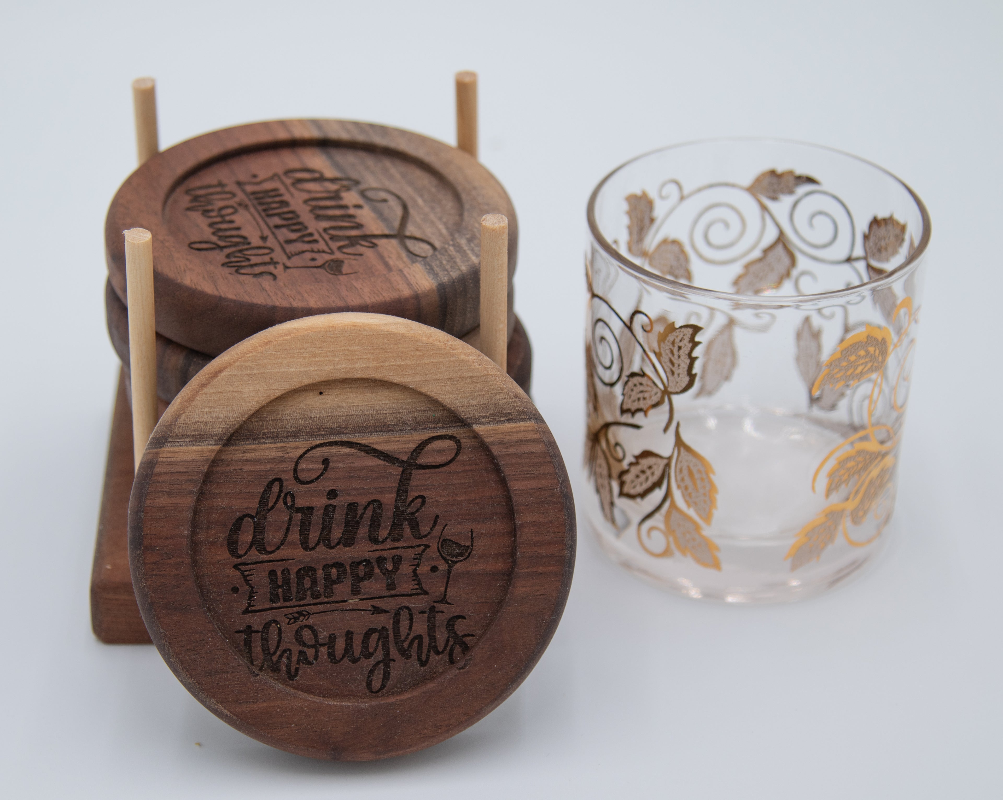 Drink Happy Thoughts Coaster Set